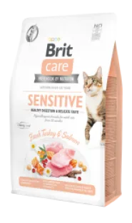 Brit Care Cat Grain-Free Sensitive Беззерновий корм для котів із чутливим травленням з індичкою та лососем