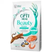Акция - 30%! OptiMeal Beauty Fitness Sterilised Healthy Weight Cat Сухой корм для стерилизованных кошек с морепродуктами, 1,5 кг