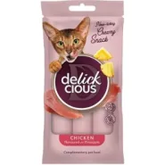 Лакомство Delickcious для кошек крем курица с ананасом 4 шт. х 15 гр.