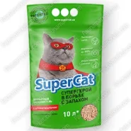 Деревний наповнювач для котячого туалету Super Cat Стандарт з ароматизатором, 3 кг