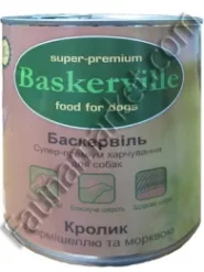 Baskerville Кролик консерва для дорослих собак з локшиною і морквою