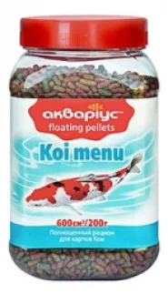 Корм для карпов Кои меню Аквариус (200г) (банка)