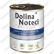 Консерва для дорослих собак Dolina Noteci Premium з тріскою та броколі
