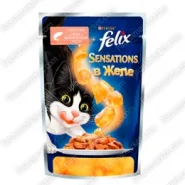 Felix Sensations вологий корм для кішок з лососем і тріскою в желе