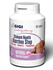 Таблетки GIGI Stomach Health & Diarrhea Stop №80 – для собак – для підтримки шлунково-кишкового тракту і при діареї, доза 1 таблетка на 10 кг.