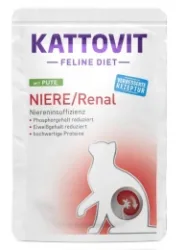Влажный корм Kattovit Renal Turkey Chunks in Sauce для кошек, с индейкой кусочками в соусе, 85 г
