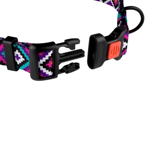Ошейник Tribal нейлоновый c пластиковой пряжкой Гуцульский Фиолетовый  -  Ошейники для собак BronzeDog     