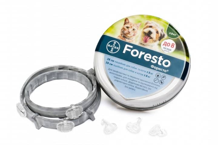 Foresto (Форесто) ошейник от блох и клещей для собак и кошек, Bayer  -  Средства от власоедов для собак 