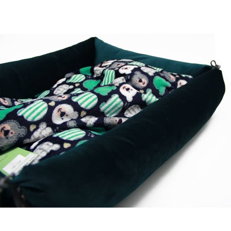 Лежак для тварин Трансформер Люкс замшевий колір морскої хвилі  -  Будиночки, лежанки для кішок Fifa     
