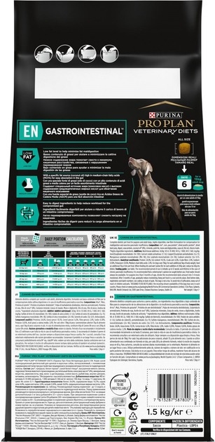 АКЦИЯ Pro Plan Veterinary Diets Gastrointestinal сухой корм при заболеваниях ЖКТ у собак 1,5 кг  - Similar products