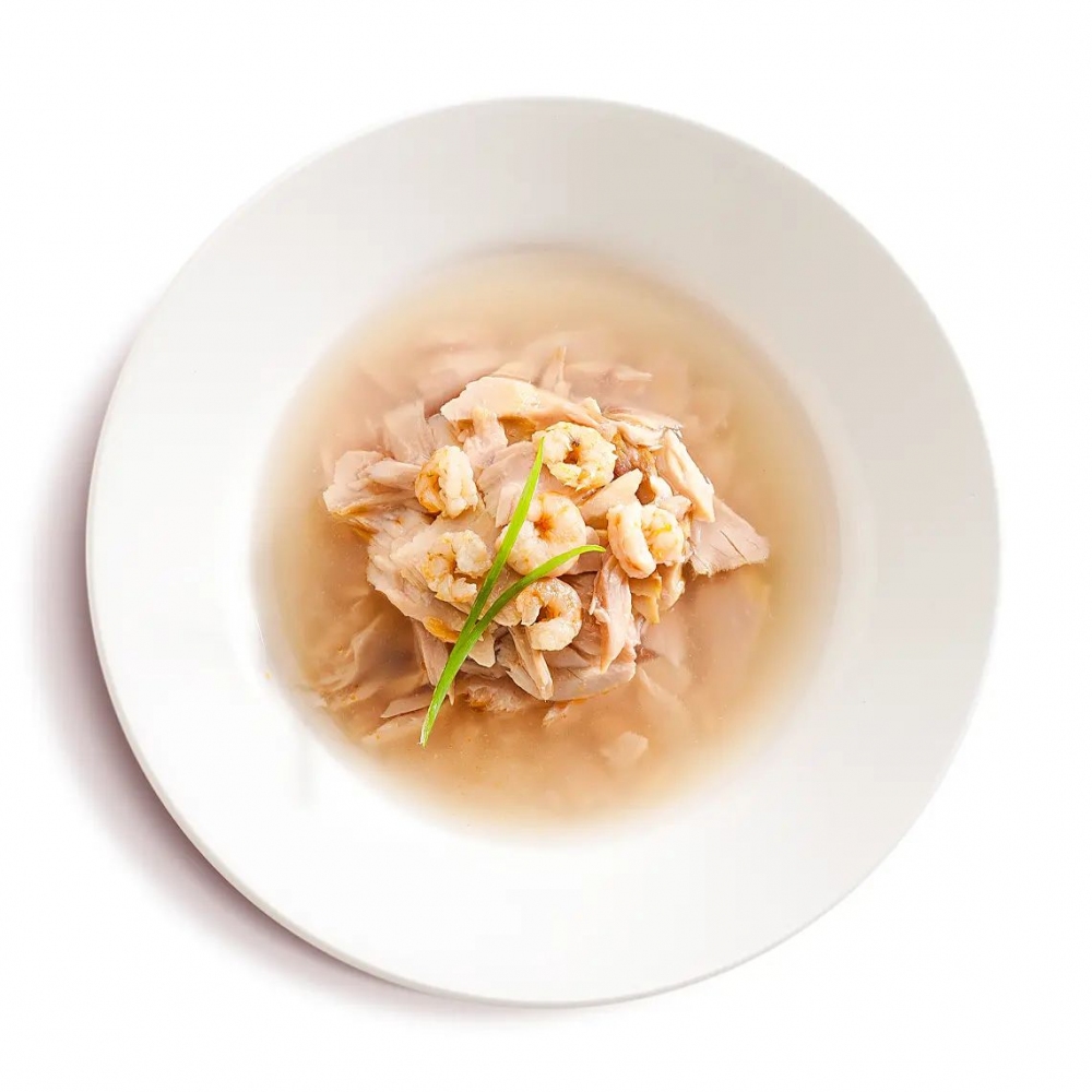 Cherie Signature Gravy Mix Tuna&Shrimp Влажный корм для кошек с кусочками тунца и креветок в соусе 80 гр  -  Влажный корм для котов -  Ингредиент: Креветки 
