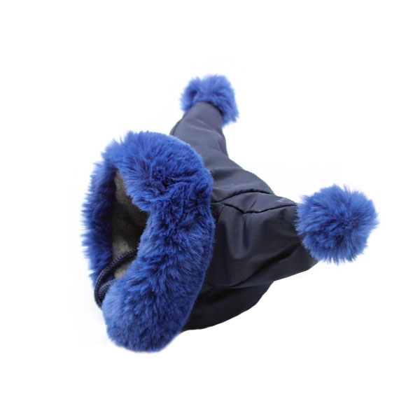 Шапка с ушками синяя плащевка  - Одежда для собак