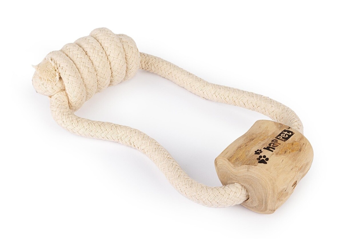 Игрушка Жевательная из кофейного дерева с хлопковым канатом  -  Собаки -    
