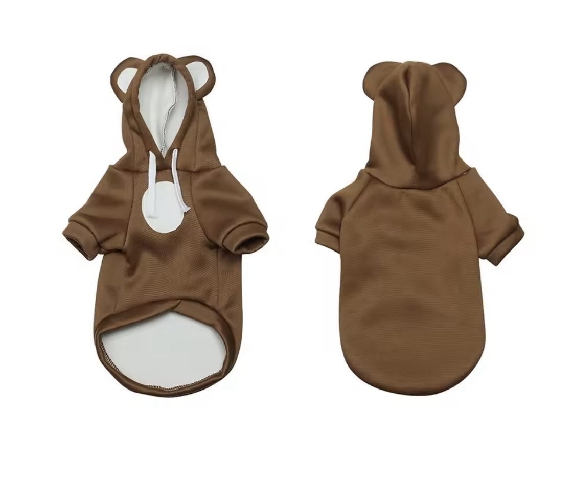 Худі капюшон з вушками коричневий, XL  -  Собаки -    
