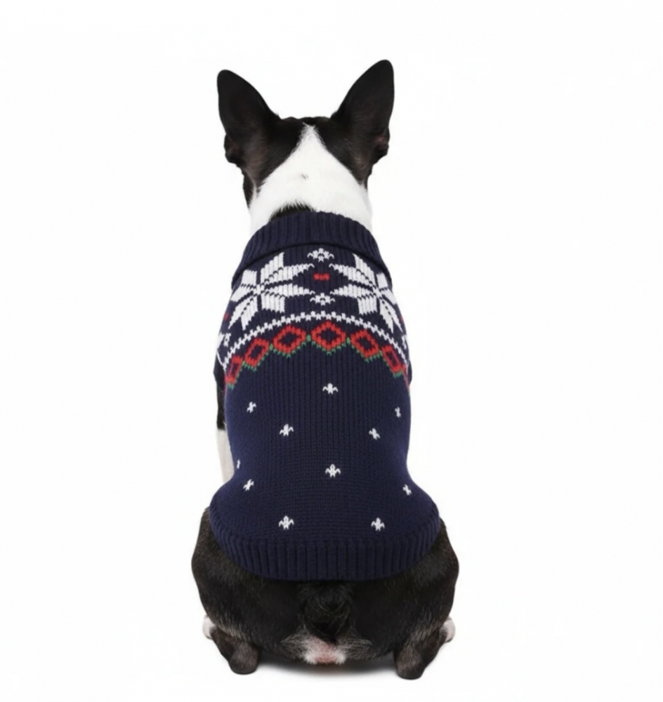 Светр різдвяний синій  -  Собаки -    
