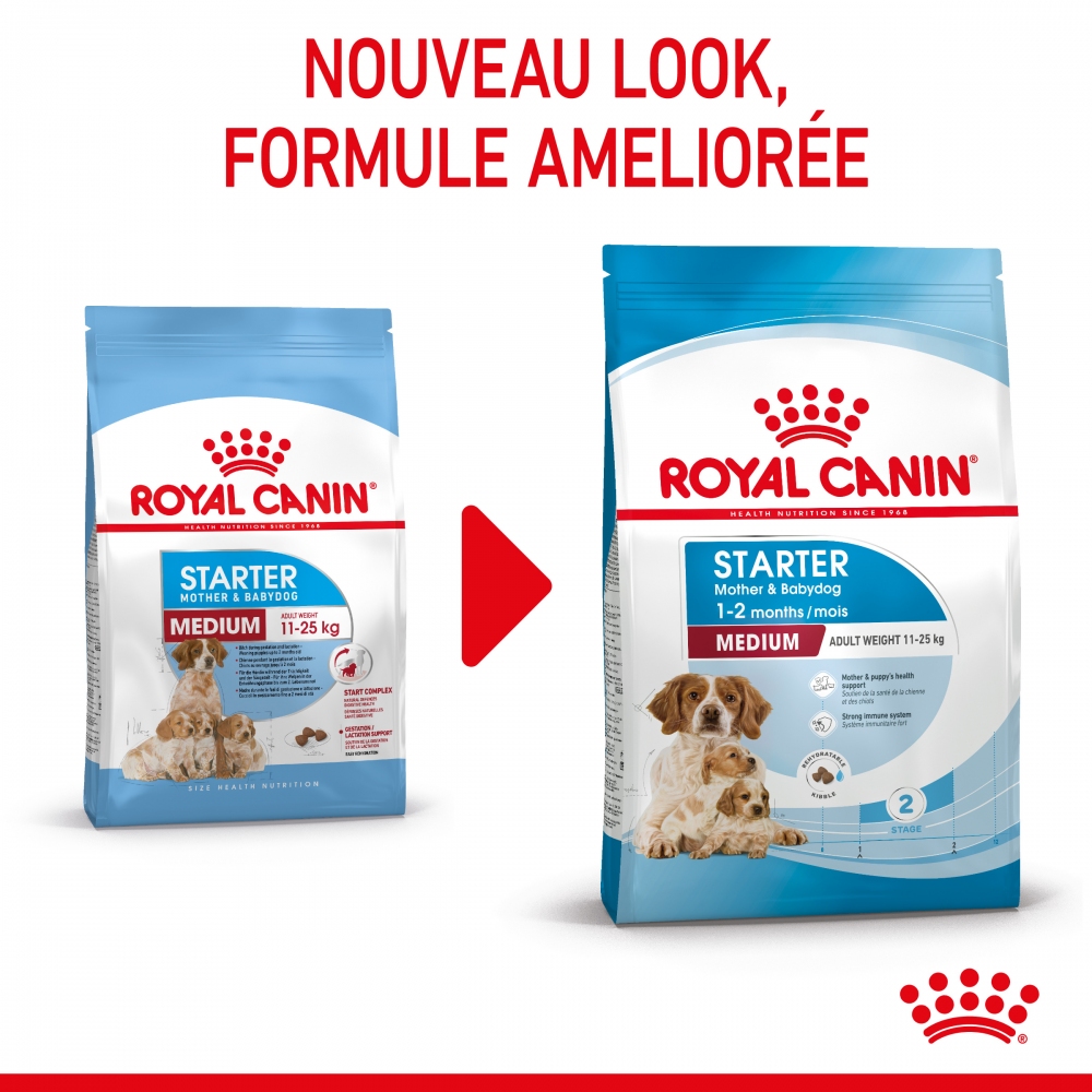 Royal Canin MEDIUM STARTER для кормящих сук и щенков средних пород  -  Сухой корм для собак -   Вес упаковки: 10 кг и более  