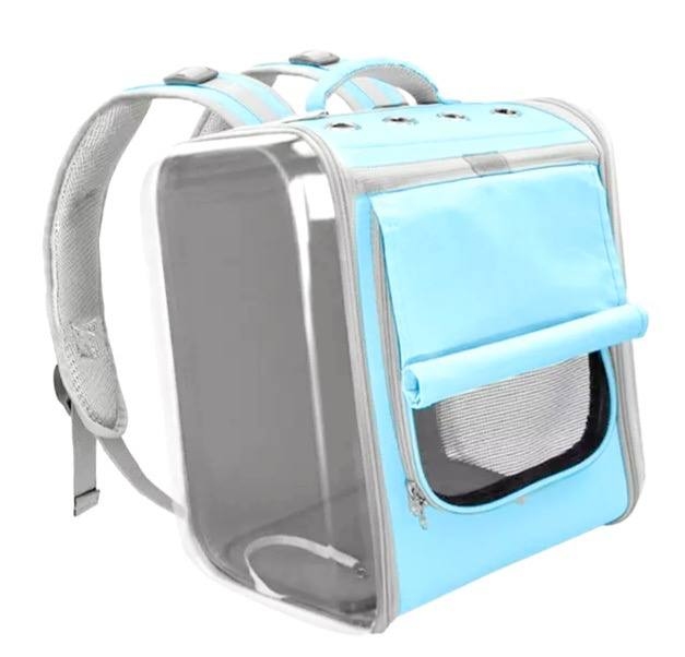 Рюкзак квадрат экран ткань 30х40х26 см голубой  - Переноска для котов