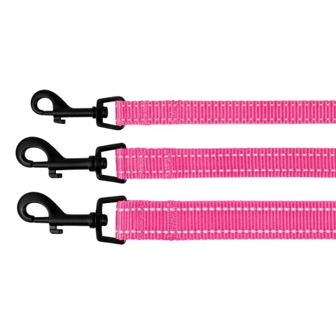 Поводок для собаки ACTIVE нейлоновый со светоотражением Розовый 152 см  -  Поводки для собак -   Для пород: Универсальный  