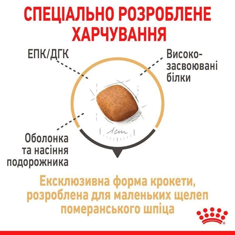АКЦІЯ Royal Canin Pomeranian Adult корм для дорослих собак породи померанський шпіц 1,5 кг + 4 паучі  -  Сухий корм для собак -   Для порід Шпіц  