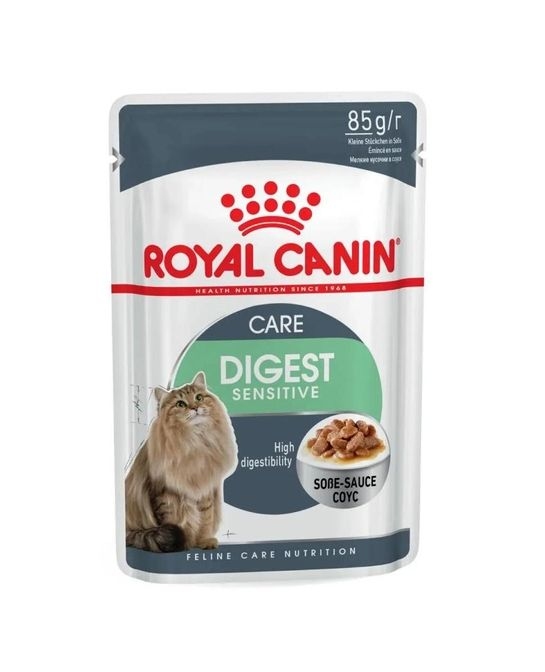 АКЦИЯ Royal Canin Digest Sensitive Gravy pouch Влажный корм для кошек с чувствительным пищеварением с домашней птицей 3+1 до 85 г  -  Влажный корм для котов -   Класс: Супер-Премиум  