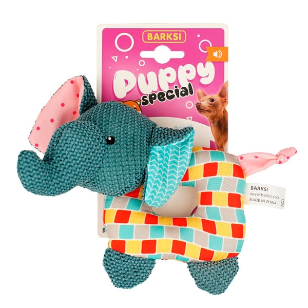 Игрушка для собак Barksi Puppy Special слон с пищалкой 18 см C87116A3  -  Мягкие игрушки для собак -    