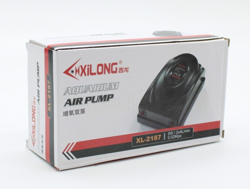 Компрессор XL-2187 (5w; 2*2,5л/мин) на 300л  -  Компрессор для аквариума -   Мощность: 0-300л/ч  