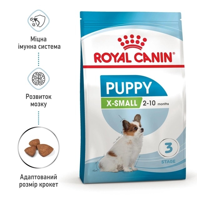 АКЦИЯ Royal Canin X-Small Puppy Набор корма для собак очень миниатюрных пород 2 кг + 4 паучи  - Акция Роял Канин