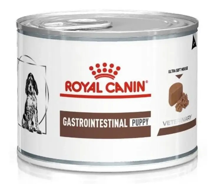 АКЦИЯ Royal Canin Gastrointestinal Puppy влажный корм для щенков при расстройствах пищеварения 9+3 по 195 г  -  Влажный корм для собак -   Вес консервов: Более 1000 г  