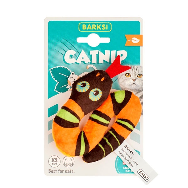 Игрушка для котов Barksi Catnip змея с запахом кошачьей мяты 10 см K57284B  - Игрушки для котов