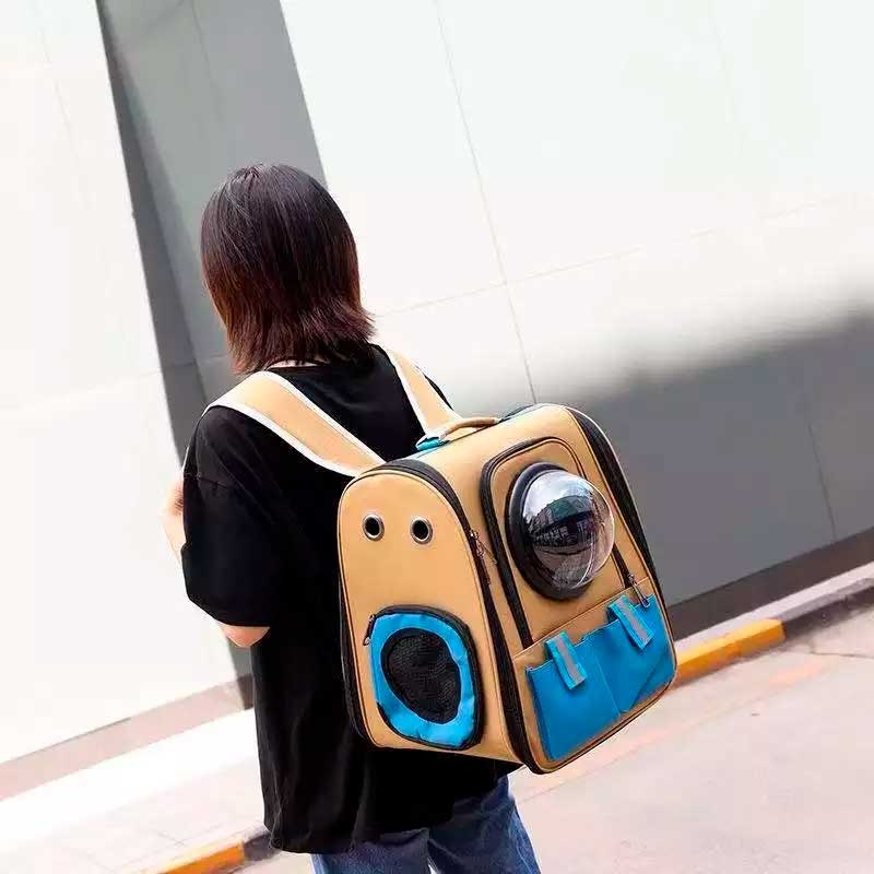 Рюкзак квадрат с иллюминатором ткань 35х35х27 см оливка  - Рюкзаки переноски для собак