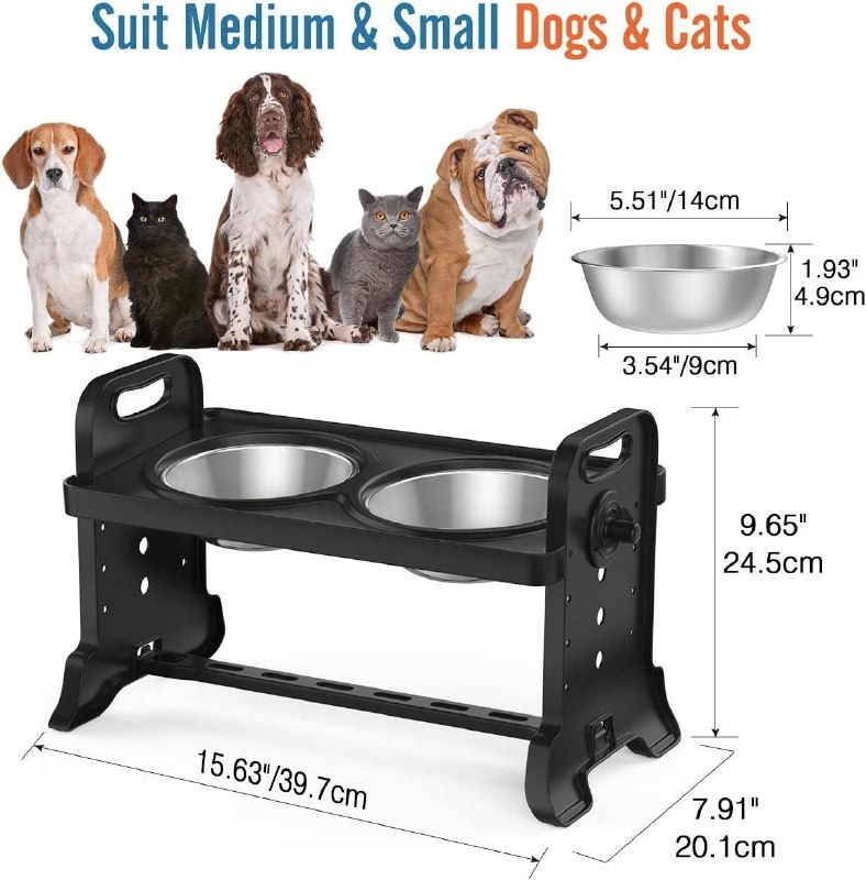 Пластиковая складная подставка с металлическими мисками для собак  -  Миски и стойки для собак - Другие     