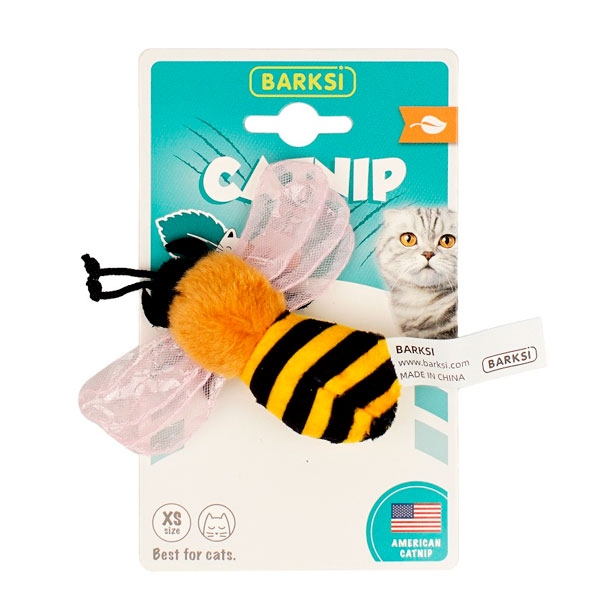 Іграшка для котів Barksi Catnip бджілка із запахом котячої м'яти 10 см T67479C  -  Іграшки для кішок -   Матеріал Мягкие  