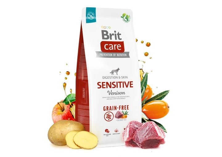 Brit Care Dog Grain-free Sensitive корм для собак с чувствительным пищеварением беззерновой с олениной  -  Сухой корм для собак -   Потребность: Кожа и шерсть  