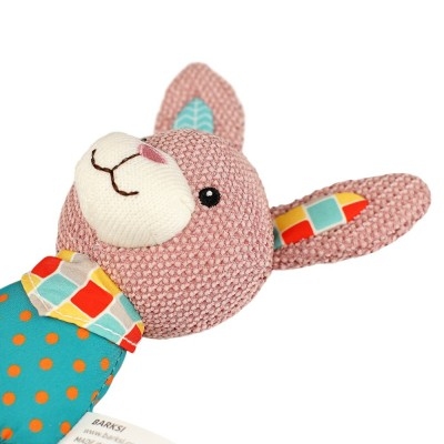 Іграшка Кролик з пищалкою і гумовим кільцем 18 см С87123В3  -  Іграшки для собак  - BronzeDog     
