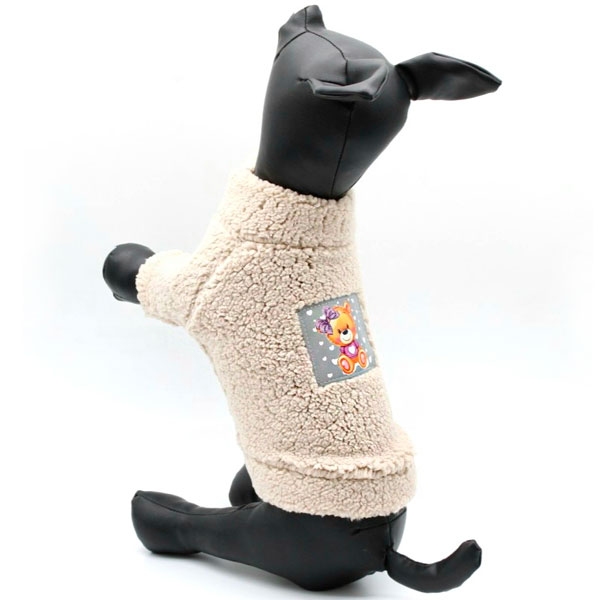 Кофта Мимиша молочная на овчине (девочка)  - Одежда для собак