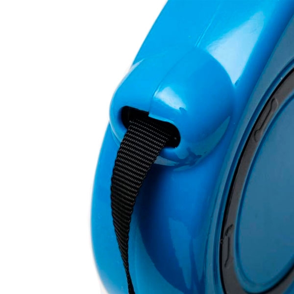 Рулетка для собак пластиковая ручка Лента синяя фиксатор 3м/12кг 190  - 
