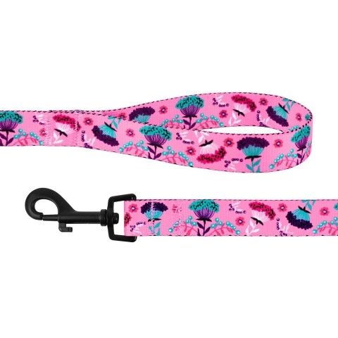 Поводок для собак Tribal нейлоновый Цветы Розовый 152 см  -  Поводки для собак -   Для пород: Универсальный  