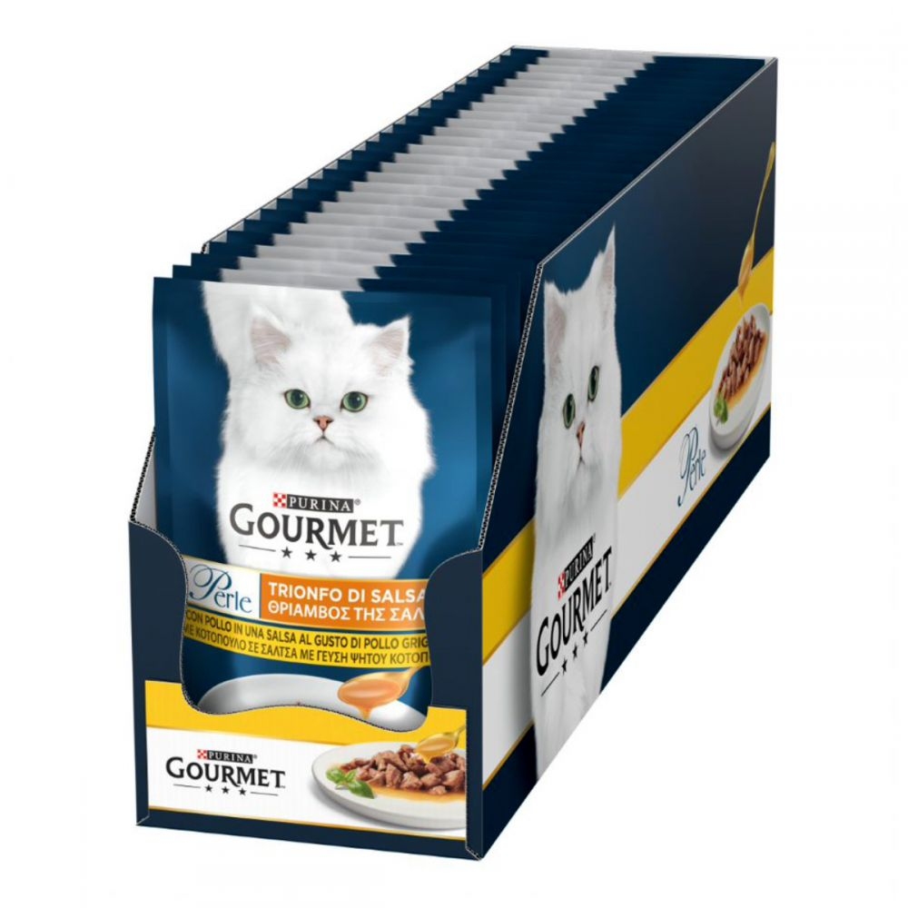 Gourmet Perle консерви для кішок з куркою міні-філе 85г 136785  -  Корм для виведення вовни -    