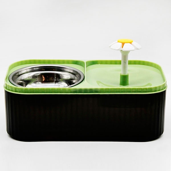 Автокормушка фонтан зеленый с фильтром USB, 33х18х12 см  - Миски для котов и кошек