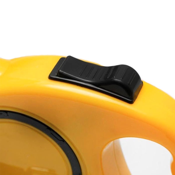 Рулетка для собак пластиковая ручка Лента желтая фиксатор 3м/12кг 190  -  Амуниция для собак Flexi 