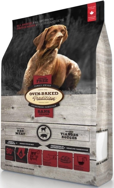 Oven-Baked Tradition Сбалансированный беззерновой сухой корм для собак из красного мяса 5,67 кг  -  Сухой корм для собак - Oven-Baked   