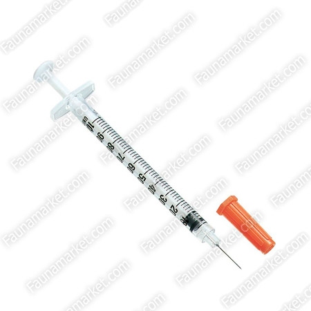 Шприц инсулиновый 1 мл U-100 Ayset 3-х компонентный со съемной иглой 26G (0,45 x 13 мм), 1 штука  - Ветеринарные шприцы