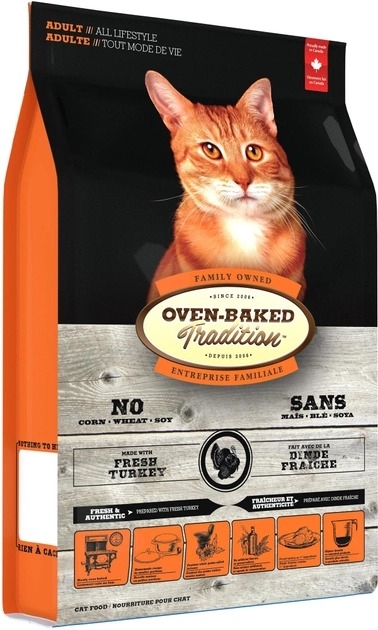 Oven-Baked Tradition полностью сбалансированный сухой корм для кошек из свежего мяса индейки  -  Сухой корм для кошек -   Возраст: Взрослые  