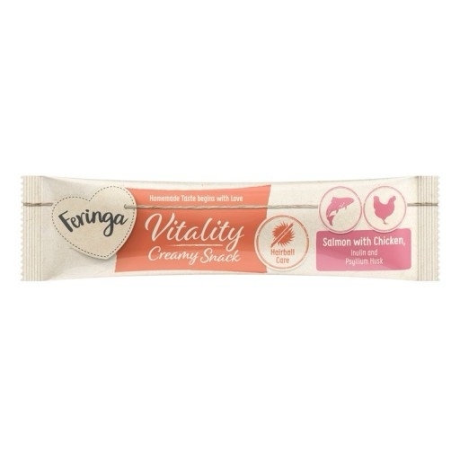 Крем Feringa Vitality Hairball Care для кошек лосось-курица 24*10 г. 0 Крем Feringa Vitality Hairball Care для кошек лосось-курица 24*10 г.  -  Витамины для кошек -   Вкус: Курица