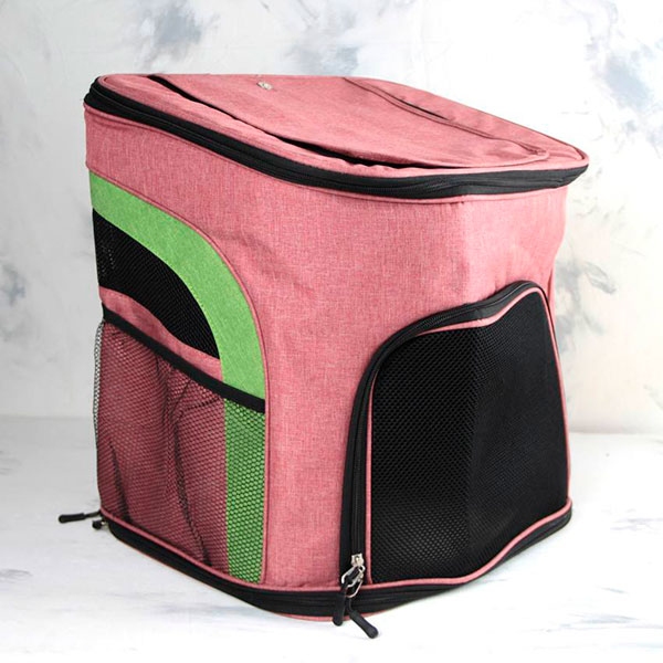 Рюкзак квадрат з сіткою тканина 40х42х32 см червоний  - Переноски для котів