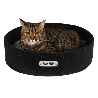 Лежак для кошек Бортик круглый Черный  - Лежанки и домики для котов и кошек