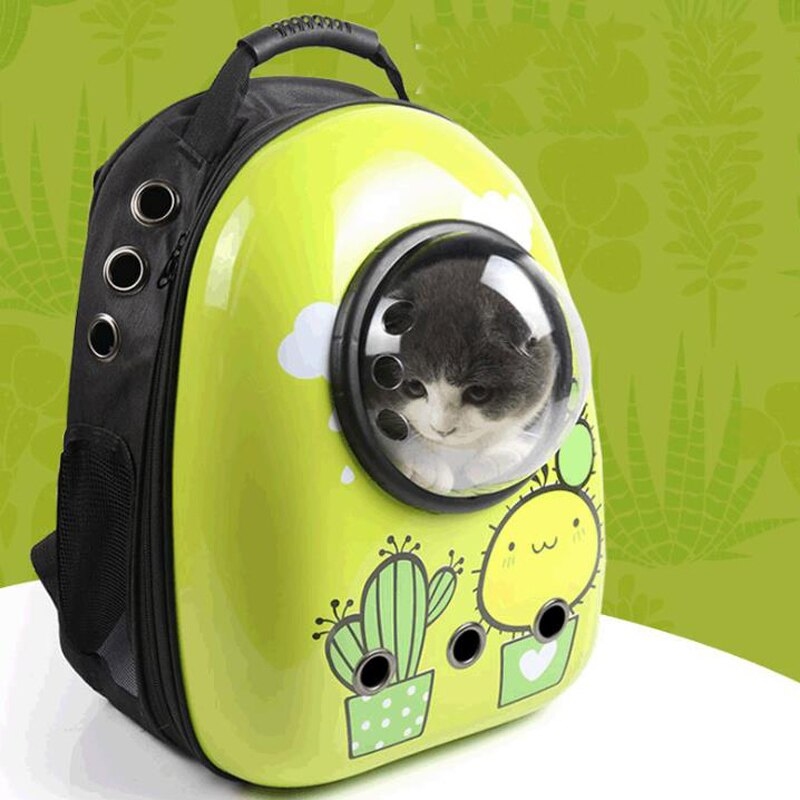 Рюкзак пластик иллюминатор 32х42х29 см кактус  - Рюкзаки - переноски для кошек