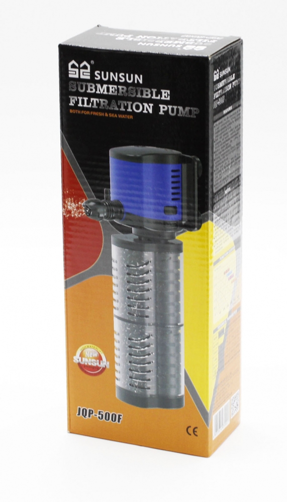 Фильтр SunSun JQP-500F 5вт, 500л/ч, на 40-100л  -  Фильтры внутренние для аквариума -   Объем аквариума: 0-100л  