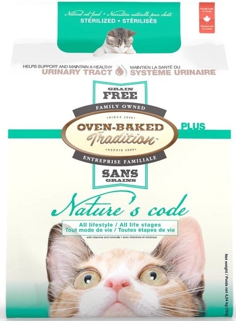 Oven-Baked Tradition Nature's Code Сухий корм для стерилізованих котів з куркою 4.54 кг  -  Сухий корм для кішок -   Особливість: На натуральних компонентах  