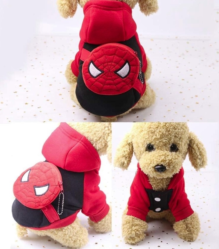 Худи Spiderman с сумкой (мальчик)  -  Толстовка для собак  